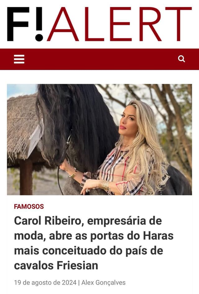 Matéria de jornal virtual sobre a Caroline Ribeiro